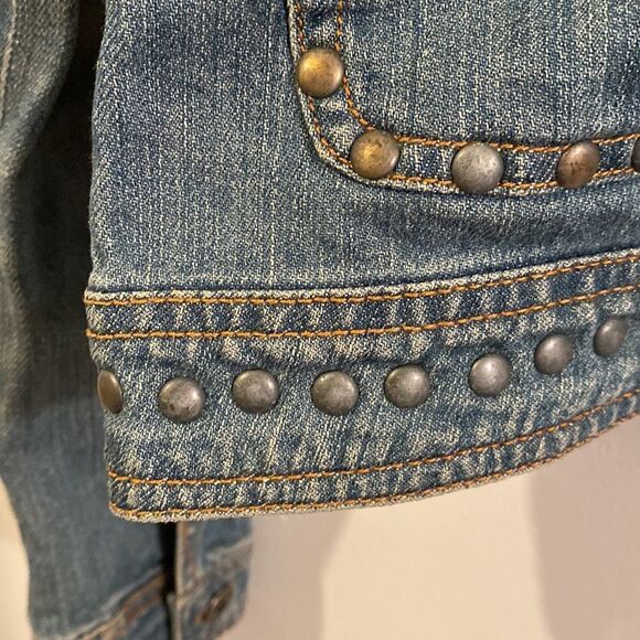 Moschino Cheap and Chic Studded Denim Jacket Size 8 - Picture 7 of 9